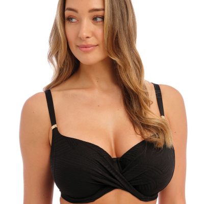 Fantasie Ottawa Wrap Front Full Cup Bikini Top - Black