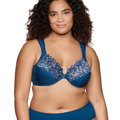 Glamorise Wonderwire Front Close Bra - Dark Denim