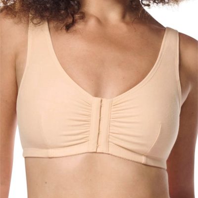 Amoena Fleur Hook Front Closure Bra - Sand