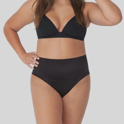 Ambra Micro Grip Mid Waist Brief - Black