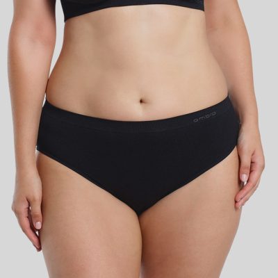 Ambra Curvesque Hi Cut Brief - Black