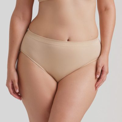 Ambra Curvesque Hi Cut Brief - Nude