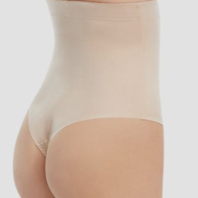 LaSculpte Microfiber Seamless High Waisted Thong - Nude