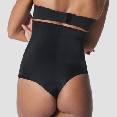 LaSculpte Microfiber Seamless High Waisted Thong - Black