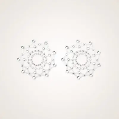 Beaded Nipple Pasties - Silver