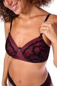 Amoena Leonie Padded Bra - Black/ Pink