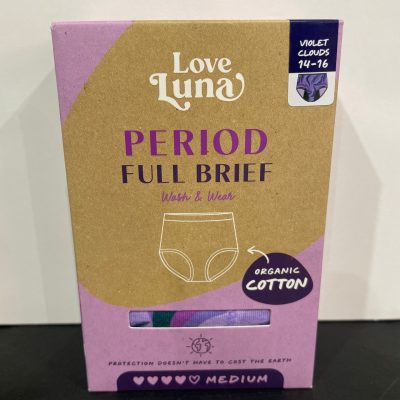 Love Luna ♥ MED Full Brief/Org Cotton - Violet Clouds**