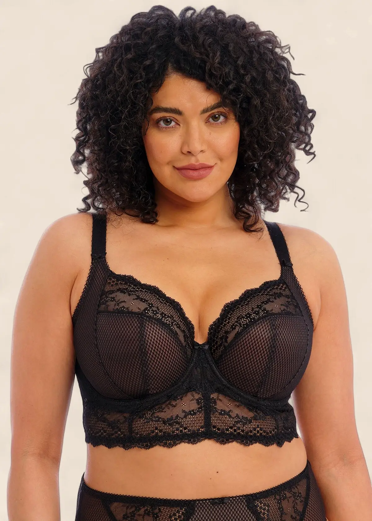 Elomi Charley Black Uw Longline Bralette - Black
