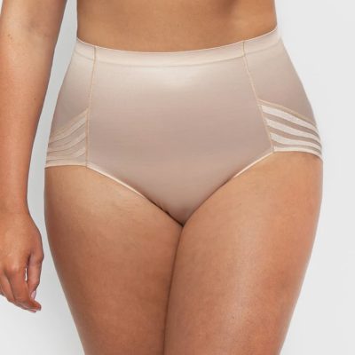LaSculpte Hi Cut Stripe Shaping Brief - Nude