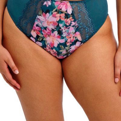 Elomi Lucie High Leg Brief - Teal Floral