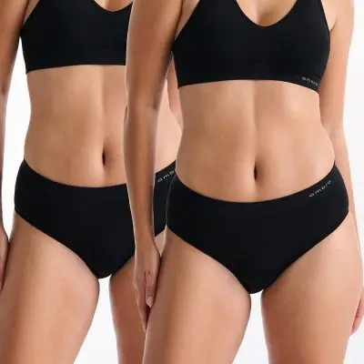 Ambra Midi Brief 2Pk - Black