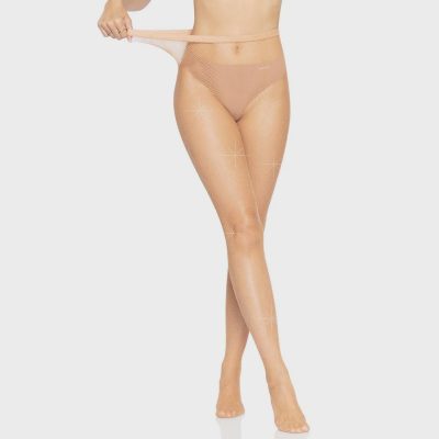 Oh Full Rhinestone Fishnet Pantyhose - Nude
