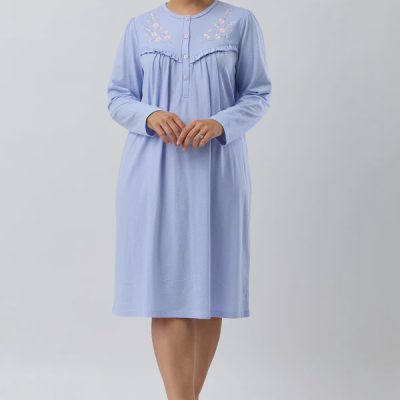 Shrank Fleur Embroidered Nightie - Lavender