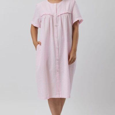 Shrank Seersucker Check Bunchcoat - Pink