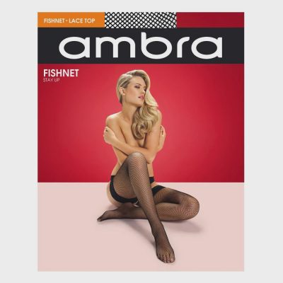 Fishnet Stay Up/ Lace Top - Black