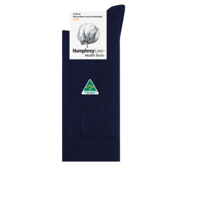 95% Mercerised Cotton Health Sock - Navy