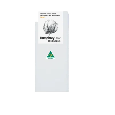Humphrey Law 85% Mercerised Cotton Health Sock - White