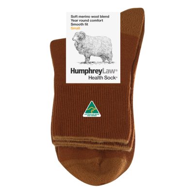 Humphrey Law Fine Merino Wool Short Leg Health Sock - Terracotta