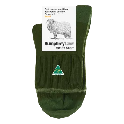 Humphrey Law Fine Merino Wool Short Leg Health Sock - Olive
