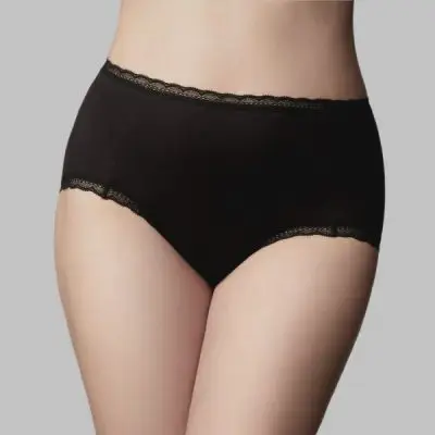 The Knicker Cotton Classic Full Brief - Pima Black