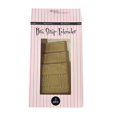 Secret Weapons Bra Back Extender 3Pk/ 2 Hook- Nude