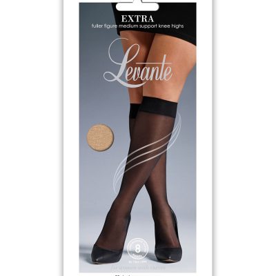 Extra Fuller Figure Medium Support Knee Highs - Natural