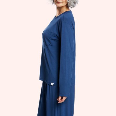 Ambra Organic Cotton Blend Two Tone Rib Crew Sock - Empress