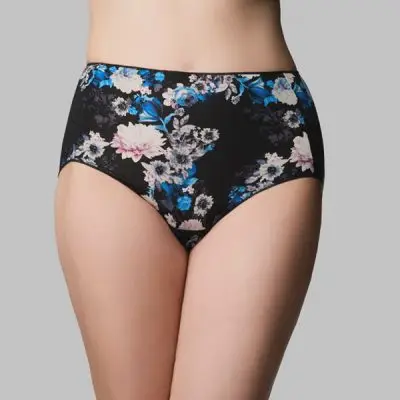 The Knicker Classic Full Brief - Midnight blooms