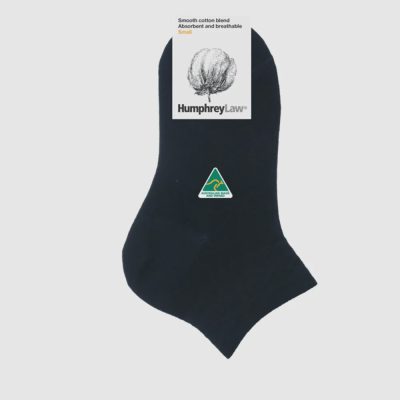 Humphrey Law 80% Mercerised Cotton Ankle Sock - Black