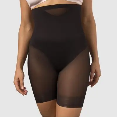 Miraclesuit Sheer Shaping High Waisted Thigh Slimmer Short - Black