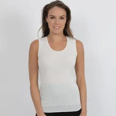 Traditional Thermal RTR Side Seamfree Vest - Ivory