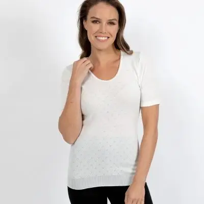 Baselayers Traditional Thermal RTR Side Seamfree Short Sleeve - Ivory