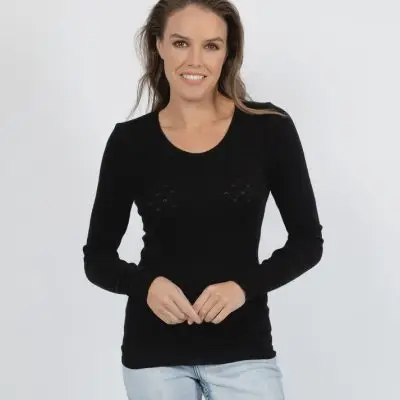 Baselayers Traditional Thermal RTR Side Seamfree Long Sleeve - Black”