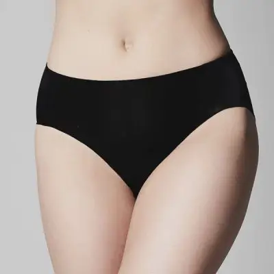 The Knicker Classic Hi Cut Brief - Black