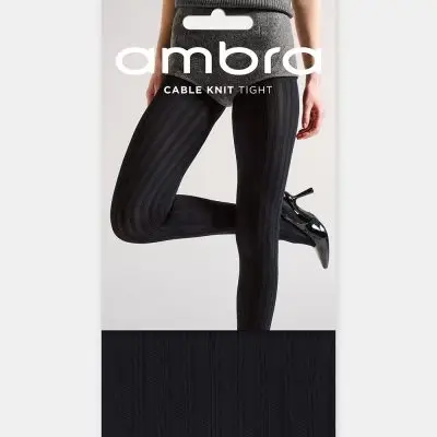 Ambra Cable Knit Tight - Black