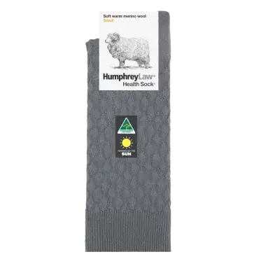 Humphrey Law Fine Merino Wool Quilted Health Sock - Mid Grey