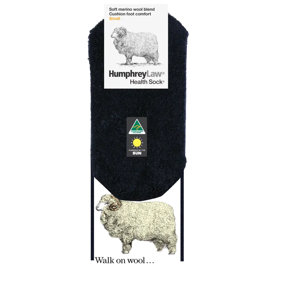 Humphrey Law Merino wool Blend Cushion Foot Sock- Black