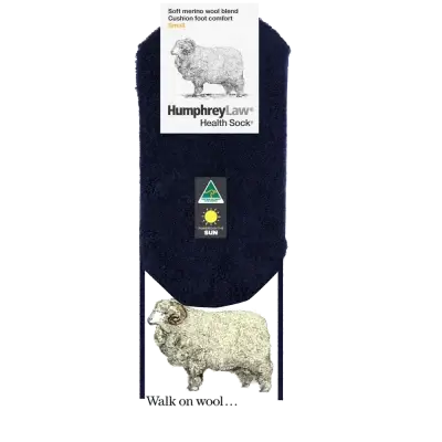 Humphrey Law Merino wool Blend Cushion Foot Sock- Navy