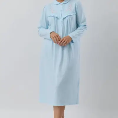 Schrank Fleur Embroidery Collar Mid Length Nightie