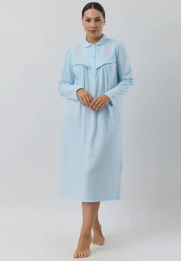 Schrank Fleur Embroidery Collar Mid Length Nightie