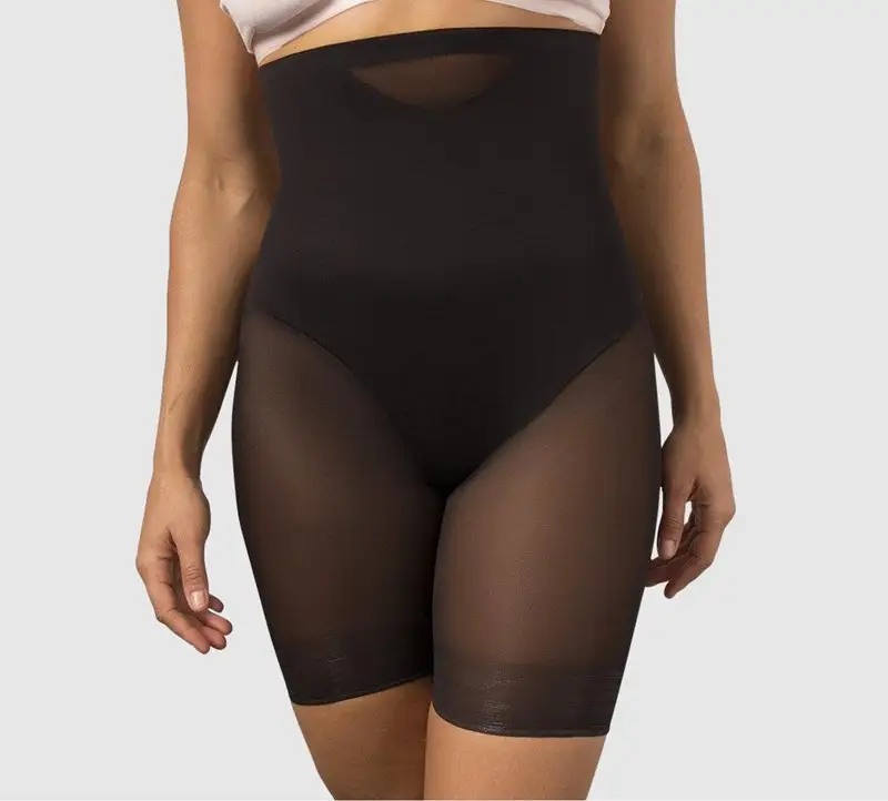 Miraclesuit Sheer Shaping High Waisted Thigh Slimmer Short - Black