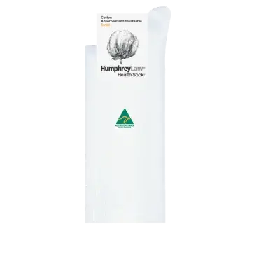 Humphrey Law 95% Mercerised Cotton Health Sock - White