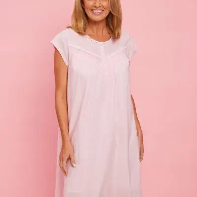 French Country Cap Sleeve Nightie - Pink