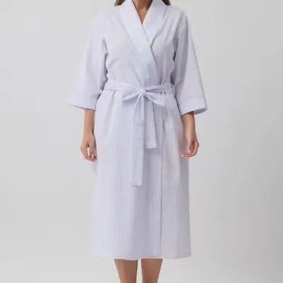 Schrank Stripe Wrap Robe - Pink