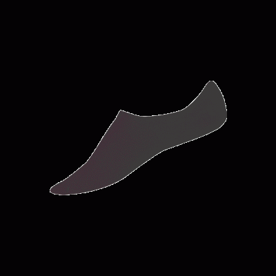 Cotton Blend Invisible Sock with Silicone Free Heel Grip - Black