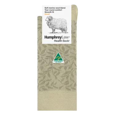 Humphrey Law Fine Merino Wool Health Sock - Antelope Leaves